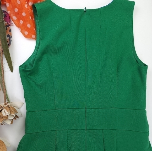 BODEN Green Fit Flare Green Dress sz 6L - Picture 12 of 14